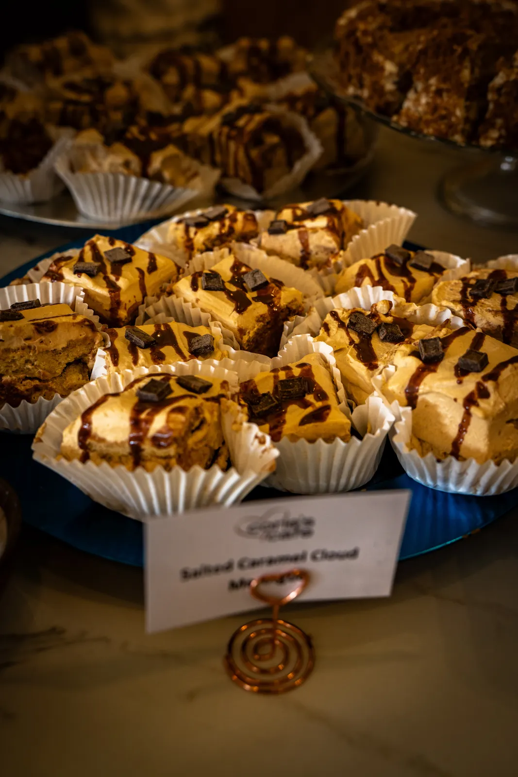 Chocolate-drizzled pastries
