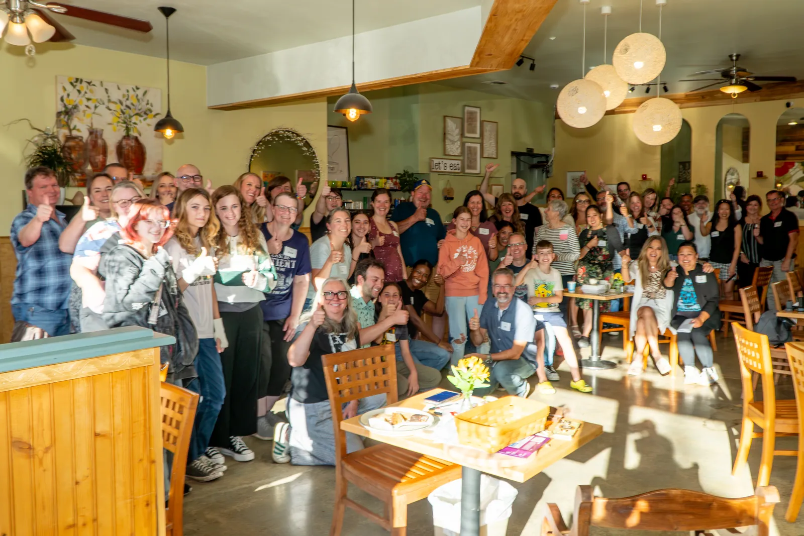 The community gathered at Corie's Cafe