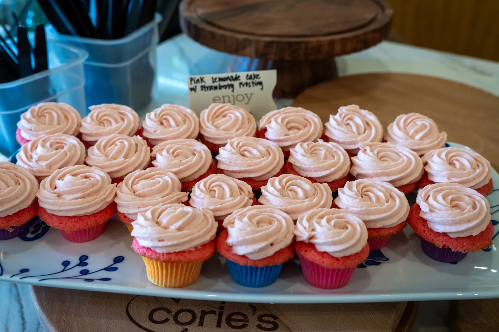 Pink frosted cupcakes