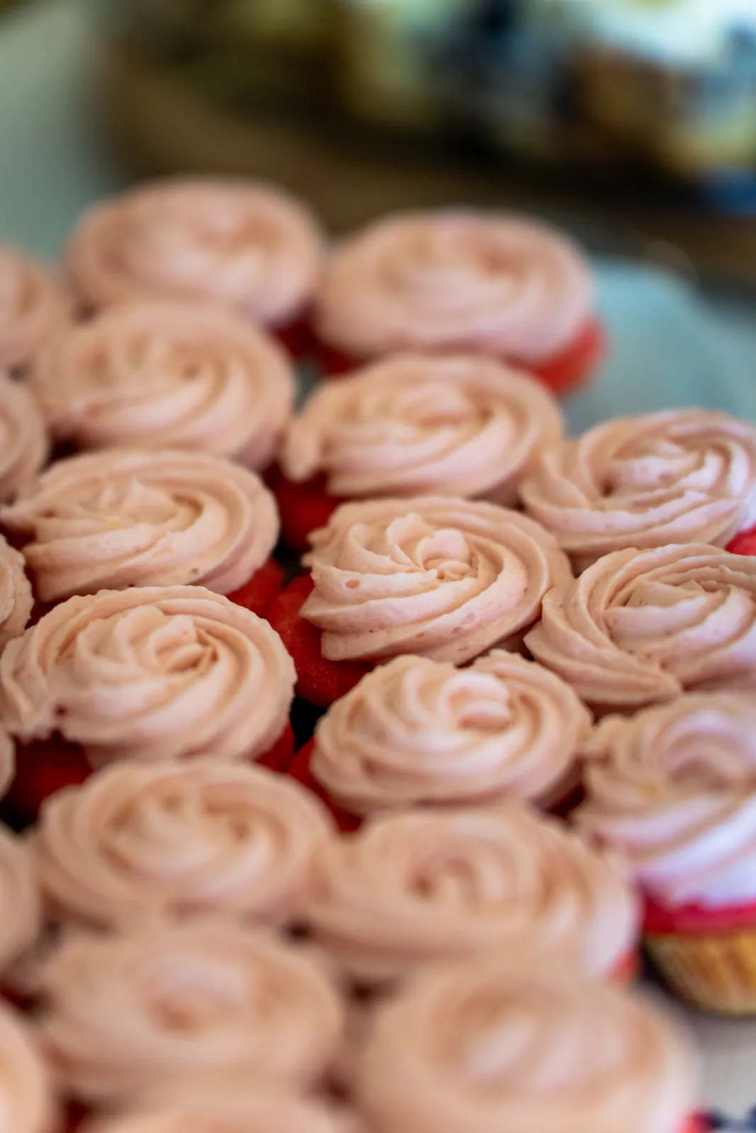 Pink buttercream rosette cookies